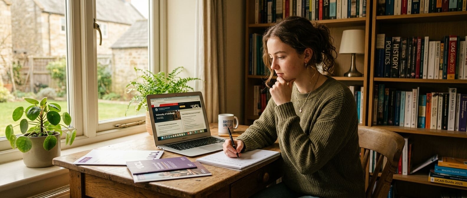 A prospective university student researching universities on a laptop at home — University Rankings: Do They Tell You Everything?